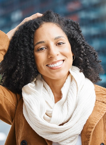 Woman smiling after general dentistry treatment at Polished Smiles of Round Rock in Round Rock TX